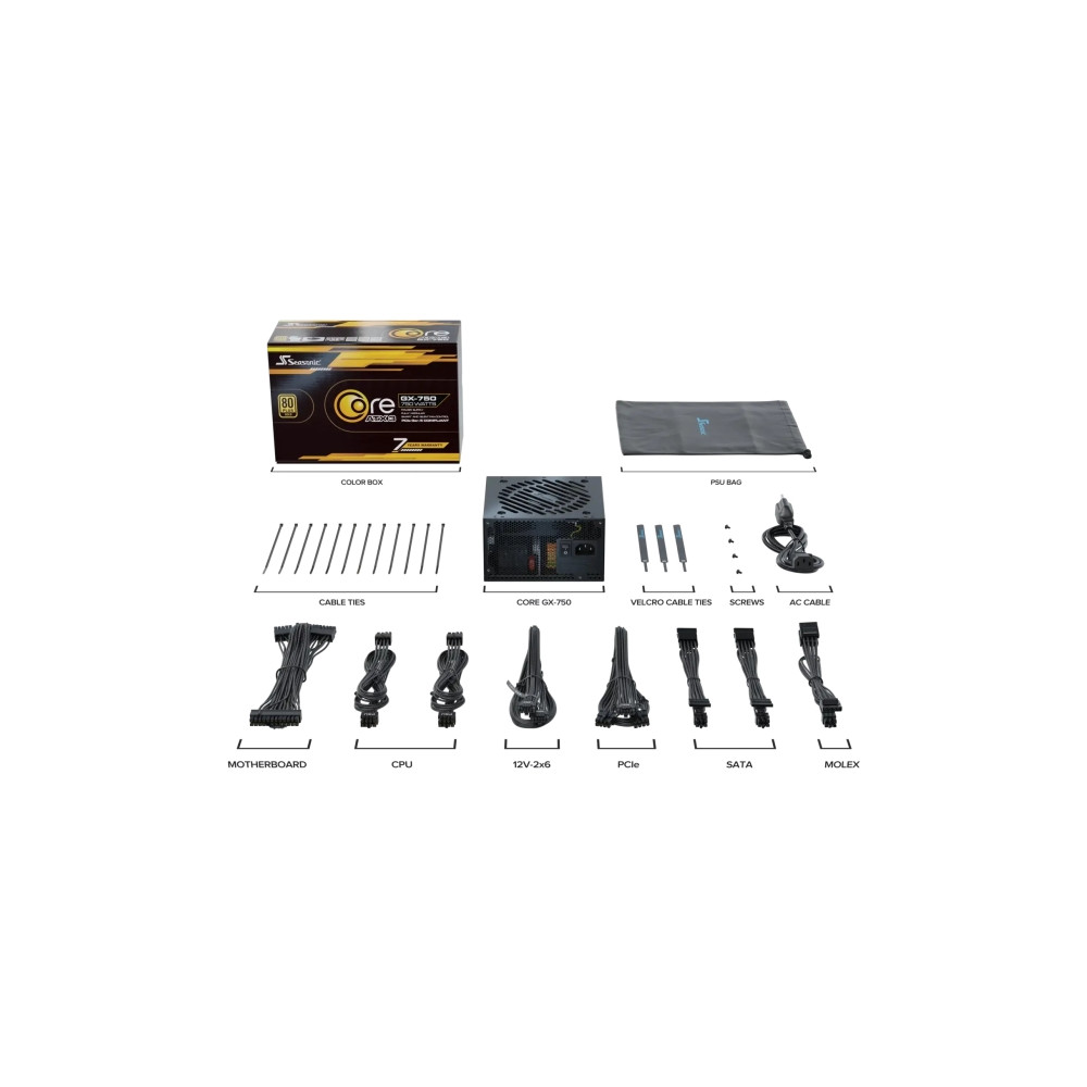 Produktbild för Seasonic CORE GC-750 ATX 3.1, 750 W, 100