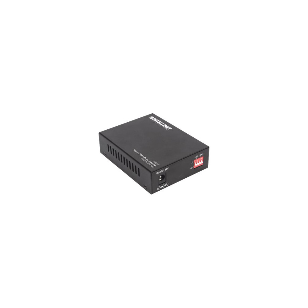 Produktbild för Intellinet Gigabit PoE+ Media Converter, 1 x 1000Base-T RJ45 Port to 1 x SFP Port, PoE+ Injector - medieomvandlare - 10Mb LAN, 100Mb LAN, 1GbE