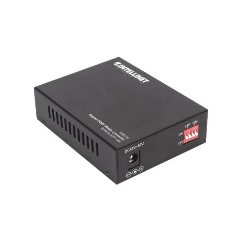 intellinet Intellinet Gigabit PoE+ Media Converter, 1 x 1000Base-T RJ45 Port to 1 x SFP Port, PoE+ Injector - medieomvandlare - 10Mb LAN, 100Mb LAN, 1GbE