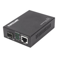 Produktbild för Intellinet Gigabit PoE+ Media Converter, 1 x 1000Base-T RJ45 Port to 1 x SFP Port, PoE+ Injector - medieomvandlare - 10Mb LAN, 100Mb LAN, 1GbE