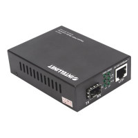 Produktbild för Intellinet Gigabit PoE+ Media Converter, 1 x 1000Base-T RJ45 Port to 1 x SFP Port, PoE+ Injector - medieomvandlare - 10Mb LAN, 100Mb LAN, 1GbE