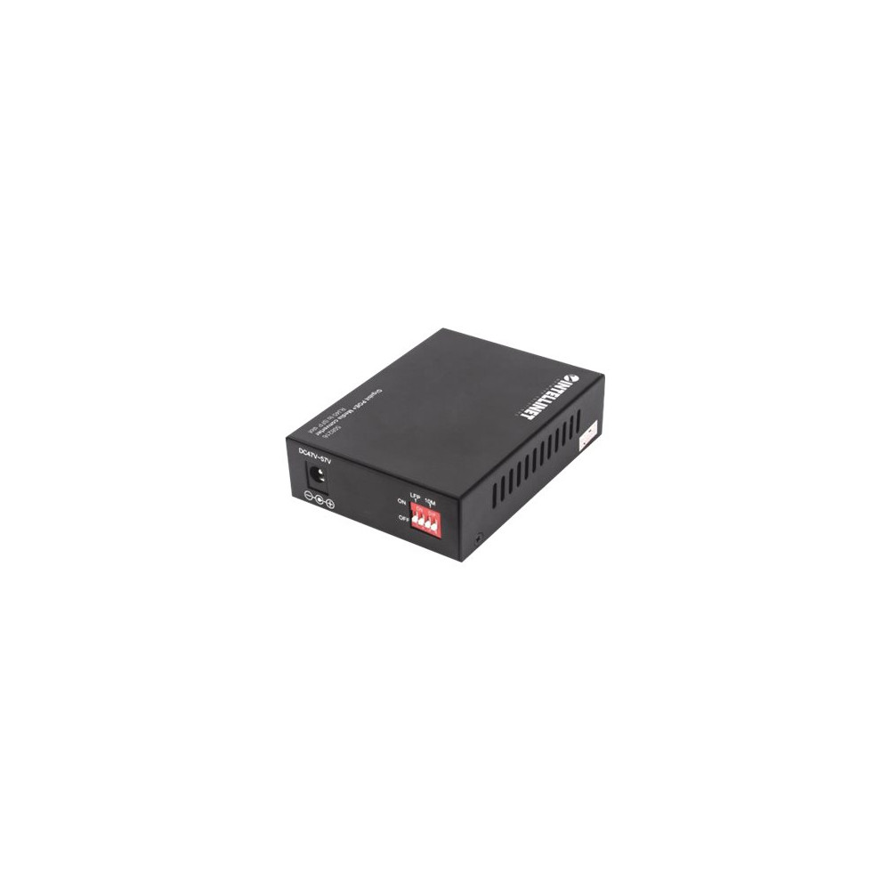 Produktbild för Intellinet Gigabit PoE+ Media Converter, 1 x 1000Base-T RJ45 Port to 1 x SFP Port, PoE+ Injector - medieomvandlare - 10Mb LAN, 100Mb LAN, 1GbE