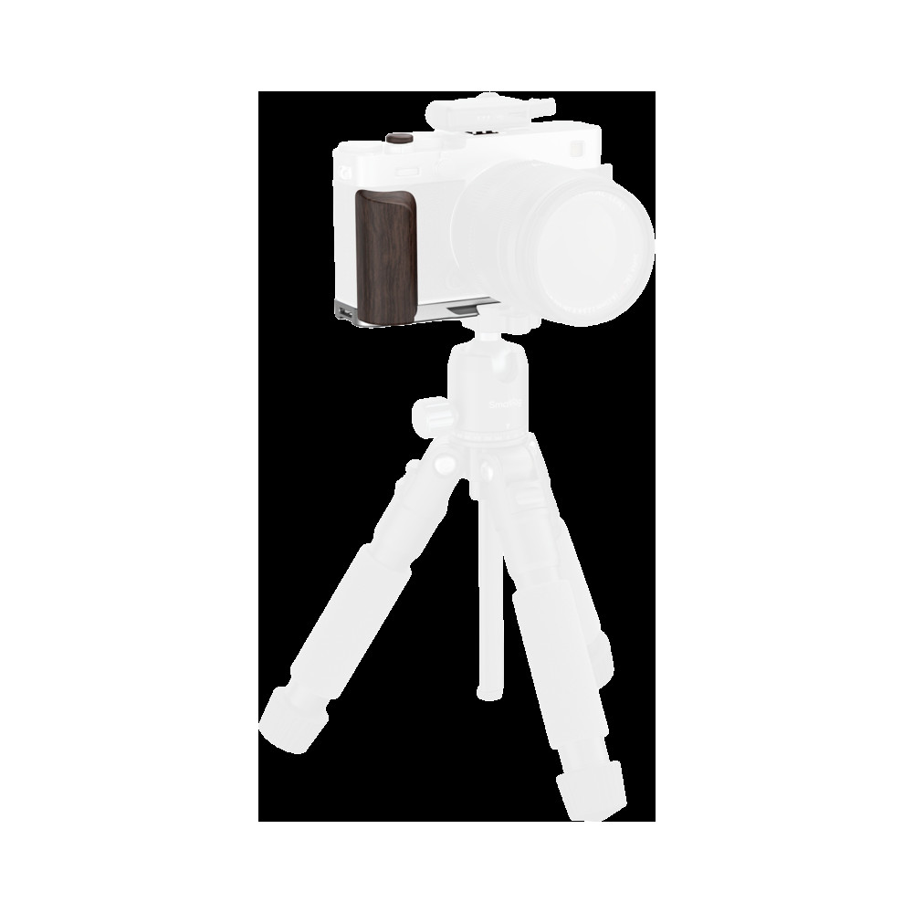 Produktbild för SmallRig 6236 L-Shaped Mount Plate with Wooden Handle for FUJIFILM X-E5 (Ebony, Silver)