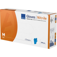 Produktbild för Undersökningshandske, ABENA Classic, M, blå, nitril, puderfr...