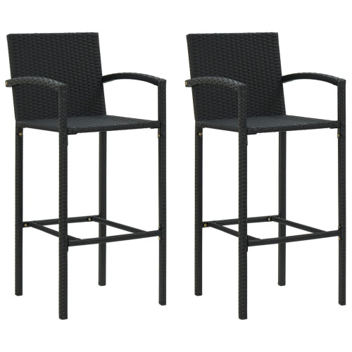 vidaXL Barstolar 2 st svart konstrotting