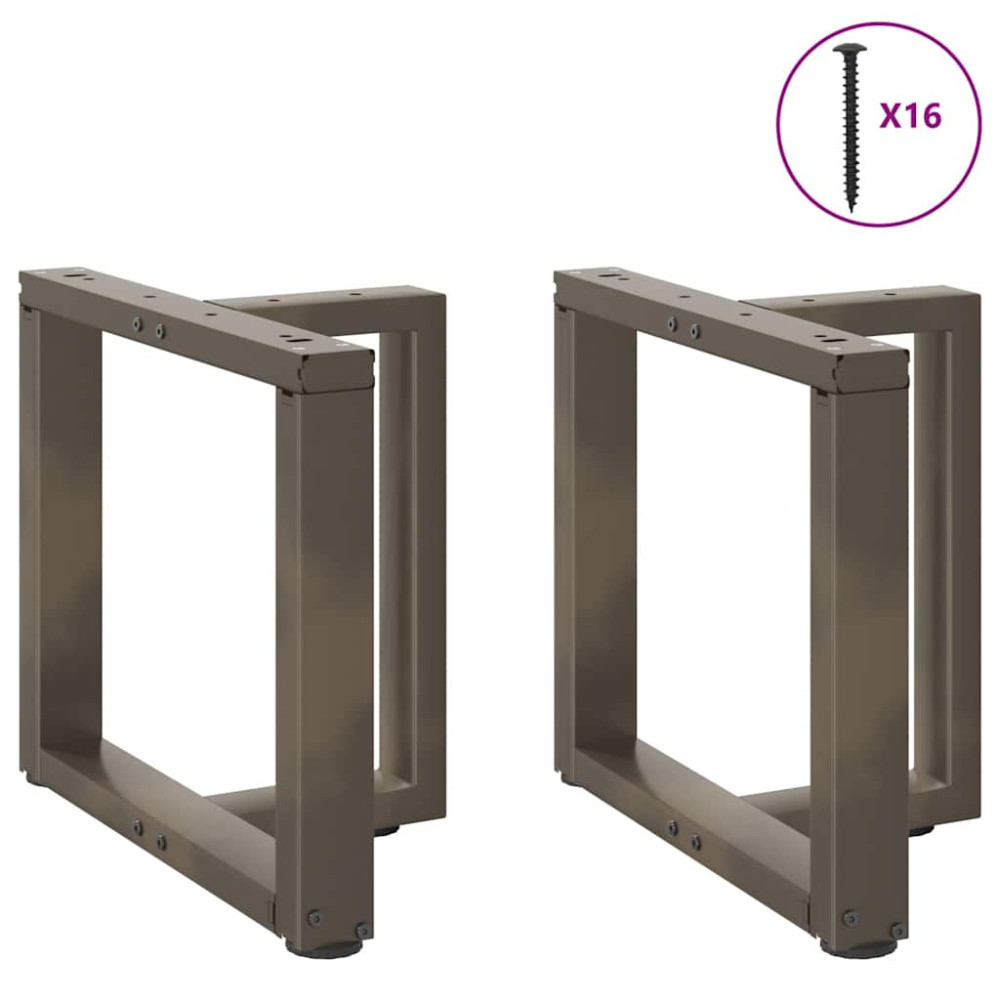 Produktbild för Soffbordsben T-formade 2 st svarta 50x25x(42-43) cm stål