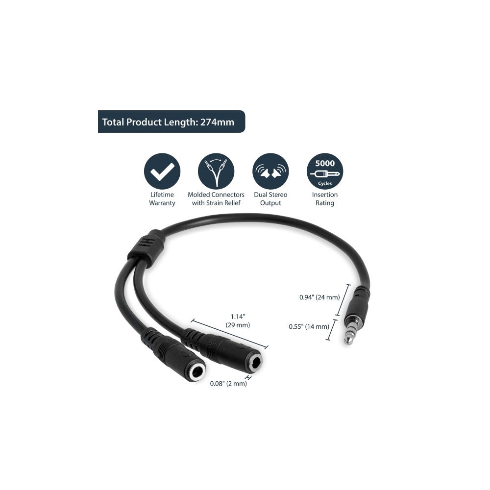 Produktbild för StarTech.com Slim stereosplitterkabel