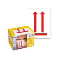 Produktbild för Etiketter Avery 100x74 mm, vita, med förtryckt symbol 'Denna...