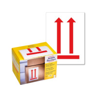 Produktbild för Etiketter Avery 100x74 mm, vita, med förtryckt symbol 'Denna...