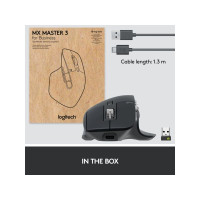 Produktbild för Logitech Master Series MX Master 3S for Business - mus - Bluetooth - grafit
