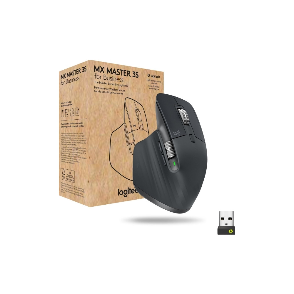 Produktbild för Logitech Master Series MX Master 3S for Business - mus - Bluetooth - grafit