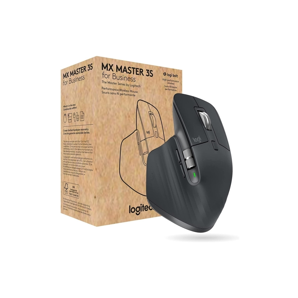 Produktbild för Logitech Master Series MX Master 3S for Business - mus - Bluetooth - grafit