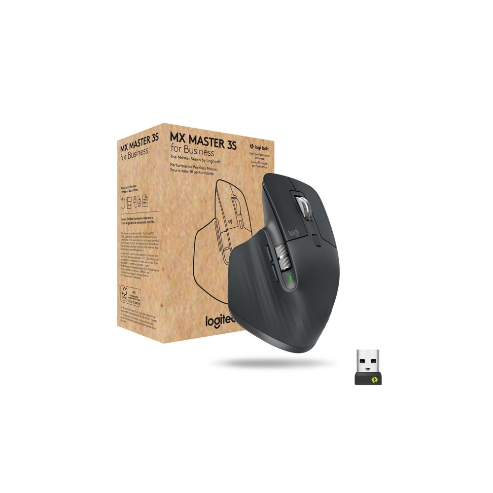 Produktbild för Logitech Master Series MX Master 3S for Business - mus - Bluetooth - grafit