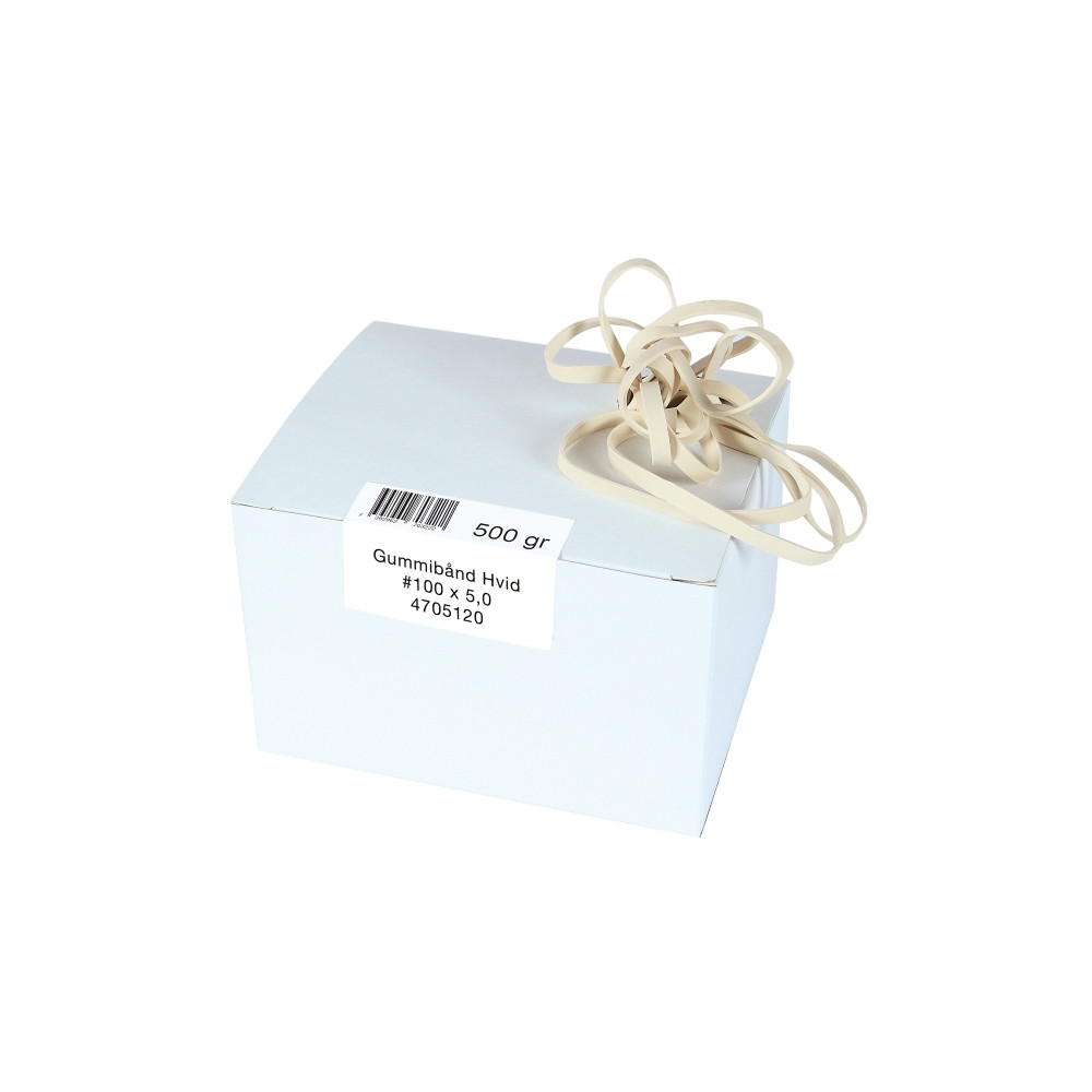 Produktbild för Gummiband 100 x 5 mm vita