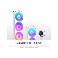 Produktbild för NZXT Kraken Plus RGB 240, Allt-i-ett vätskekylare, 12 cm, Vi...