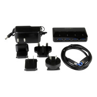 Produktbild för Startech USB 3.0-hub med 4 portar plus dedicerad laddningsport - 1x 2,4 A-port - USB-växel - 4 portar