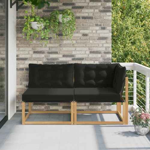 vidaXL Sektionell Soffa Enheter med kudde Vit 162,5 x 83 x 73 cm - Moduler Till Utomhussoffa