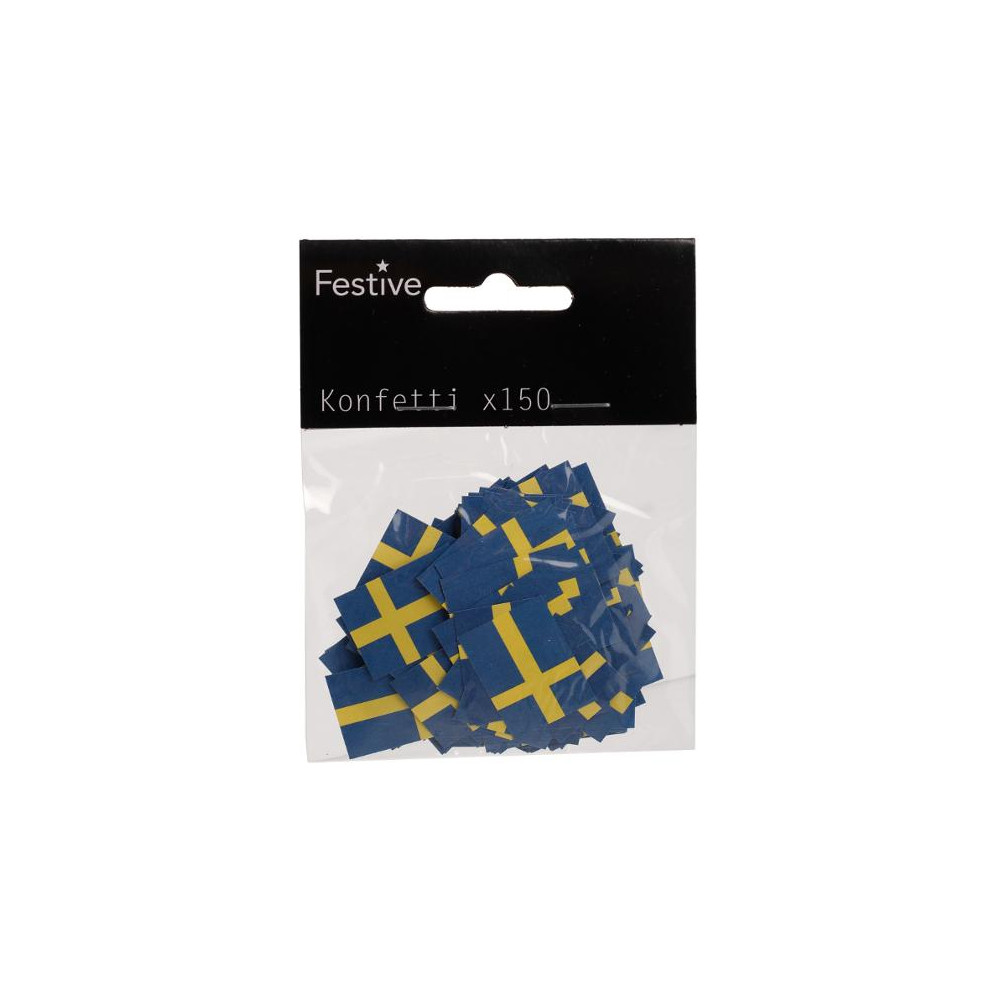 Produktbild för Konfetti FESTIVE Svenska flaggan 150/fp