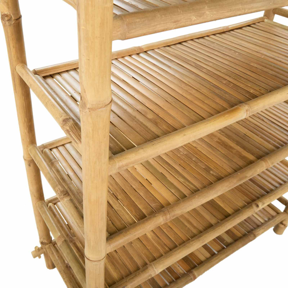 Produktbild för Skoställ med hylla Naturlig 6-hylla Bambu