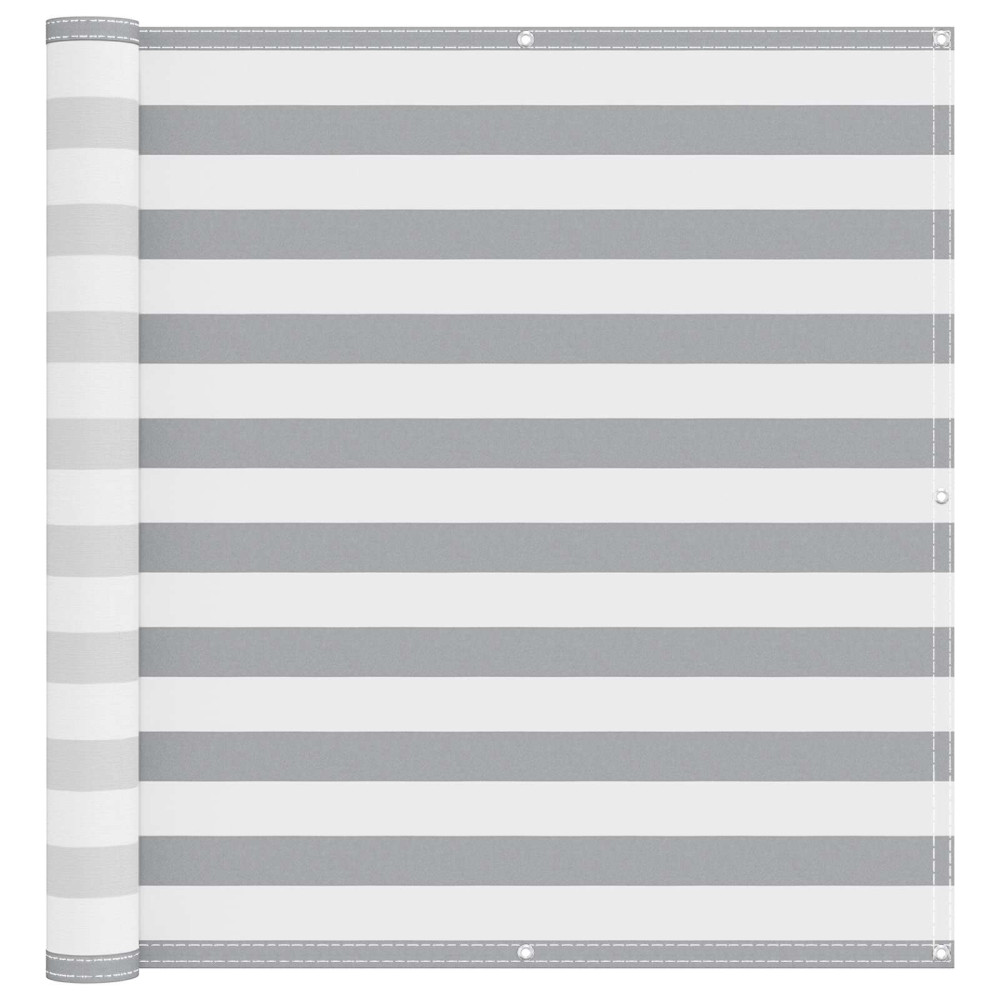 Produktbild för Balkong Skärm Ljusgrå och vit. 110 x 500 cm Oxford Tyg