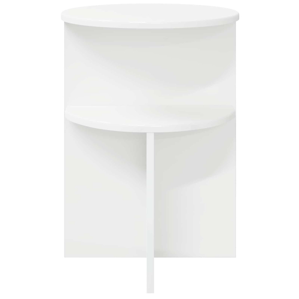Produktbild för Sidobord med lagring Vit Ø 39,5 x 55 cm Konstruerat trä