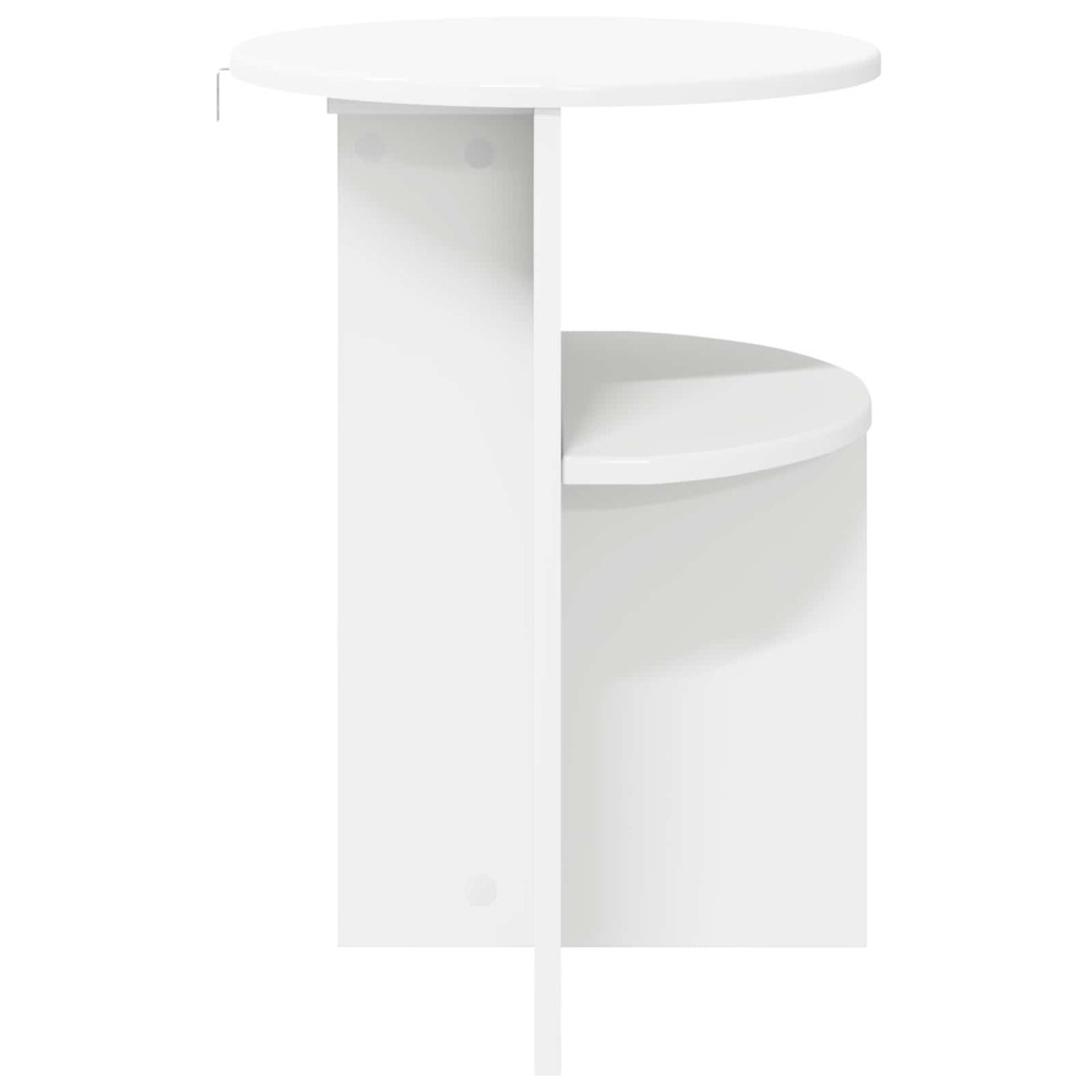 Produktbild för Sidobord med lagring Vit Ø 39,5 x 55 cm Konstruerat trä