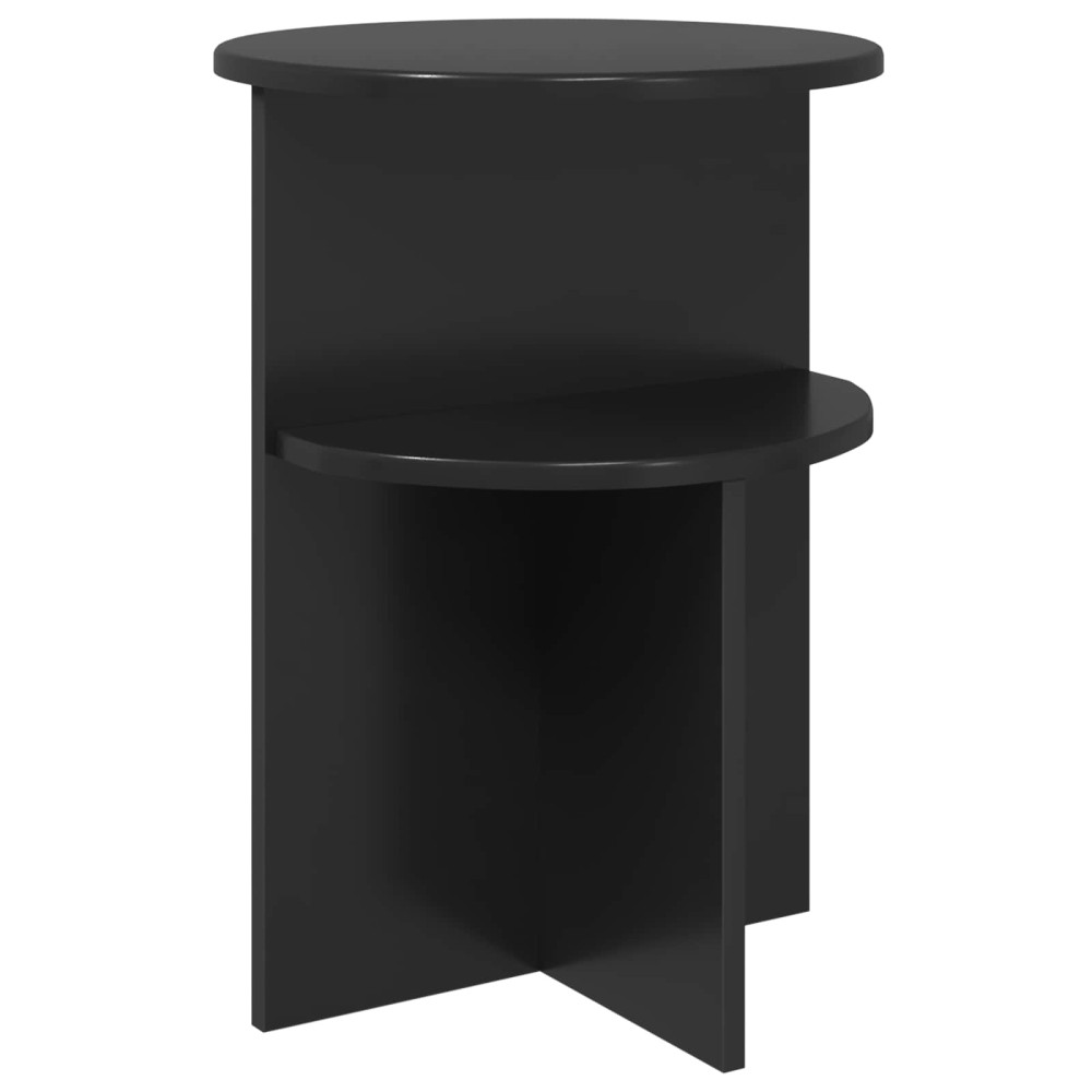 Produktbild för Sidobord med lagring Svart ek Ø 39,5 x 55 cm Konstruerat trä
