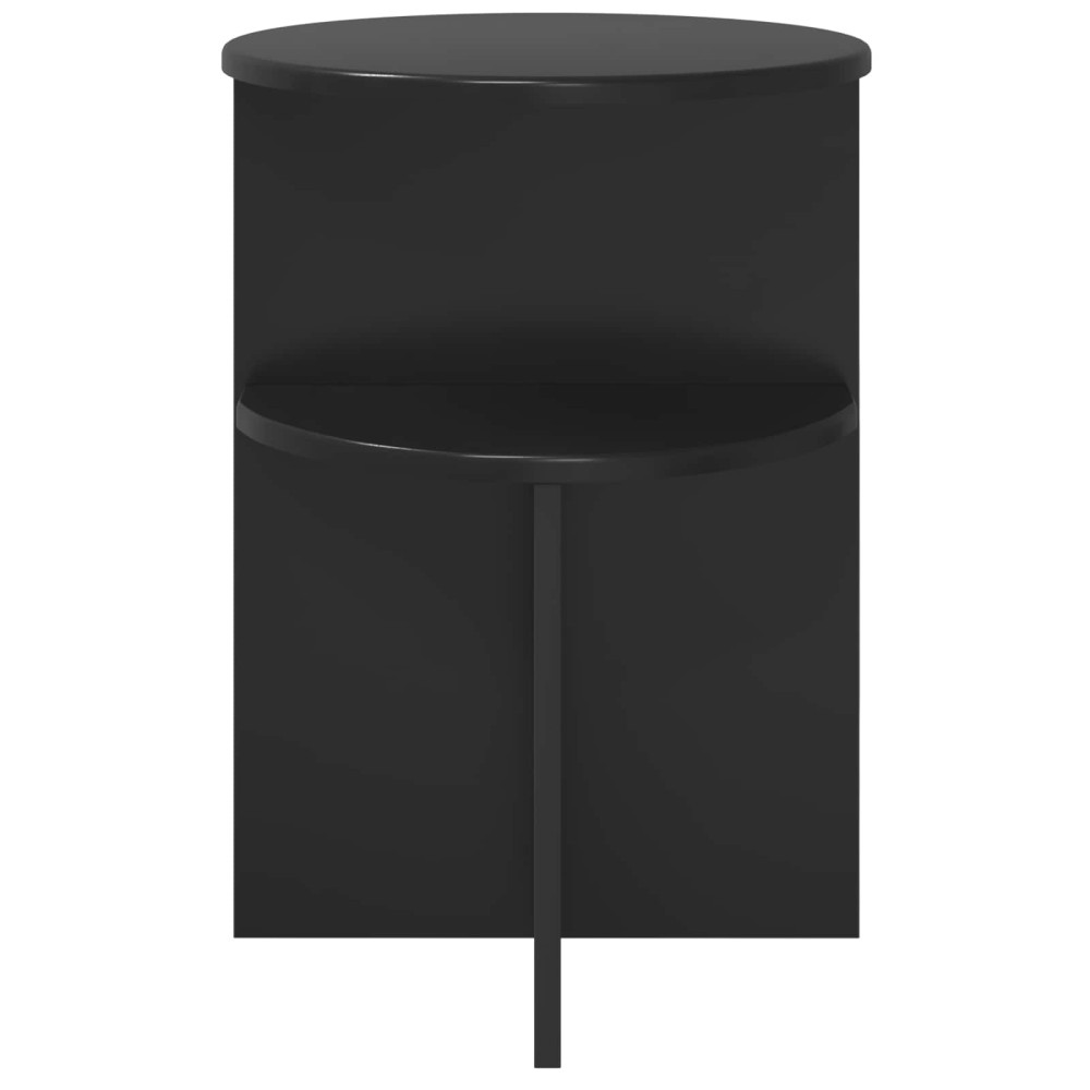 Produktbild för Sidobord med lagring Svart ek Ø 39,5 x 55 cm Konstruerat trä