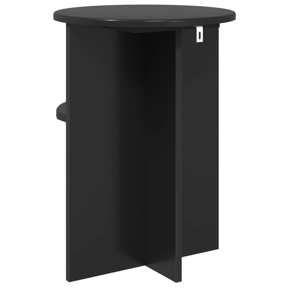 Produktbild för Sidobord med lagring Svart ek Ø 39,5 x 55 cm Konstruerat trä