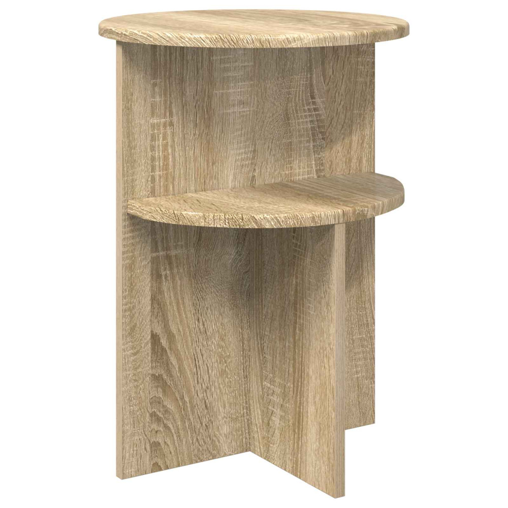 Produktbild för Sidobord med lagring Sonoma-ek Ø 39,5 x 55 cm Konstruerat trä