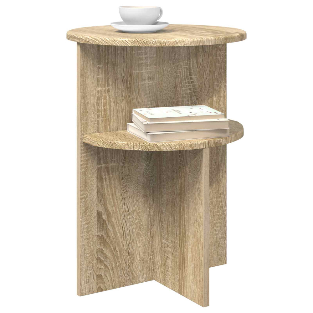 Produktbild för Sidobord med lagring Sonoma-ek Ø 39,5 x 55 cm Konstruerat trä