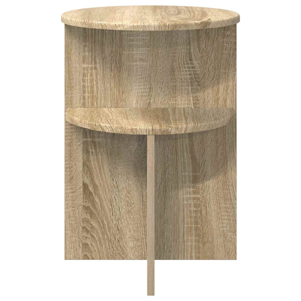 Produktbild för Sidobord med lagring Sonoma-ek Ø 39,5 x 55 cm Konstruerat trä