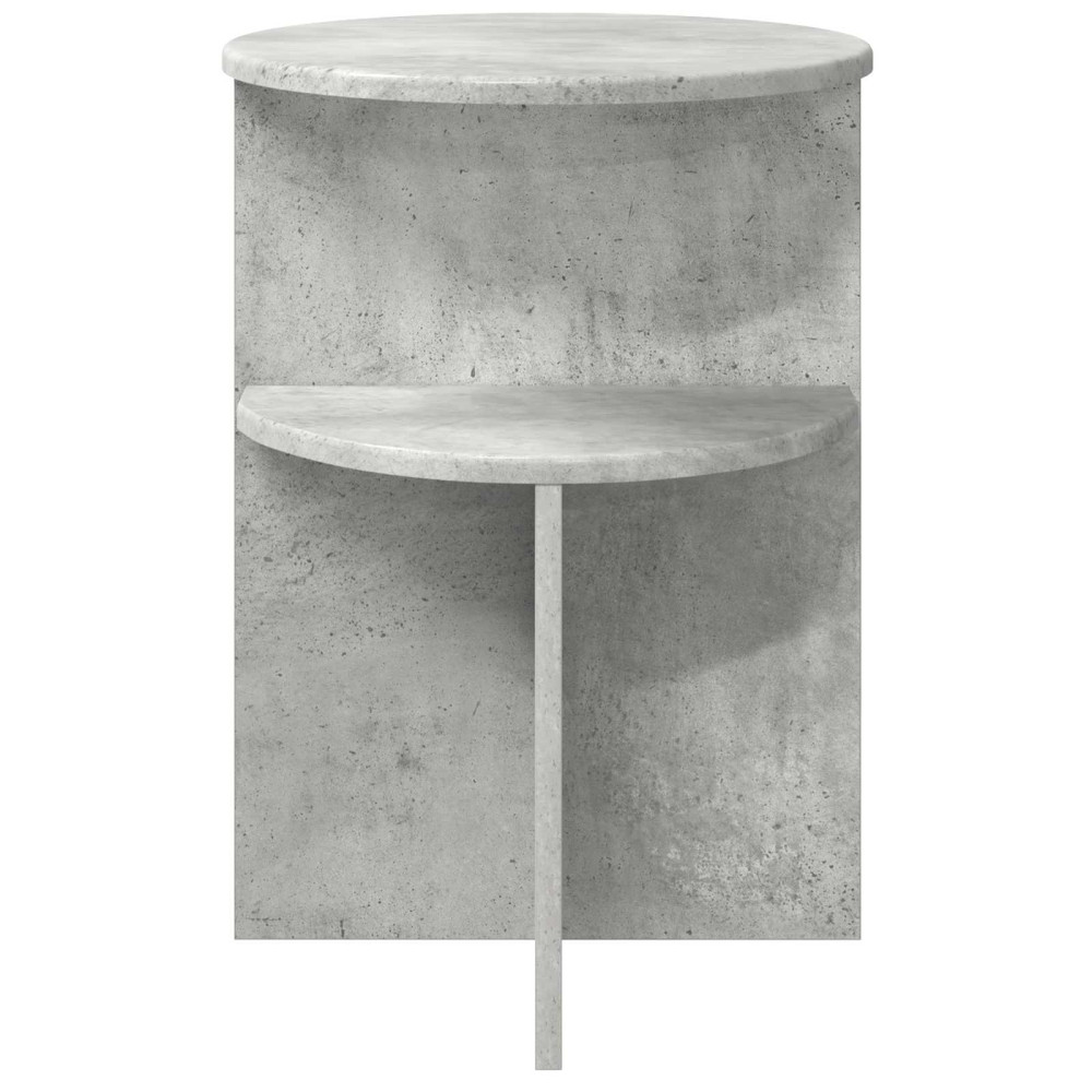 Produktbild för Sidobord med lagring Betonggrå Ø 39,5 x 55 cm Konstruerat trä