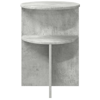 Produktbild för Sidobord med lagring Betonggrå Ø 39,5 x 55 cm Konstruerat trä