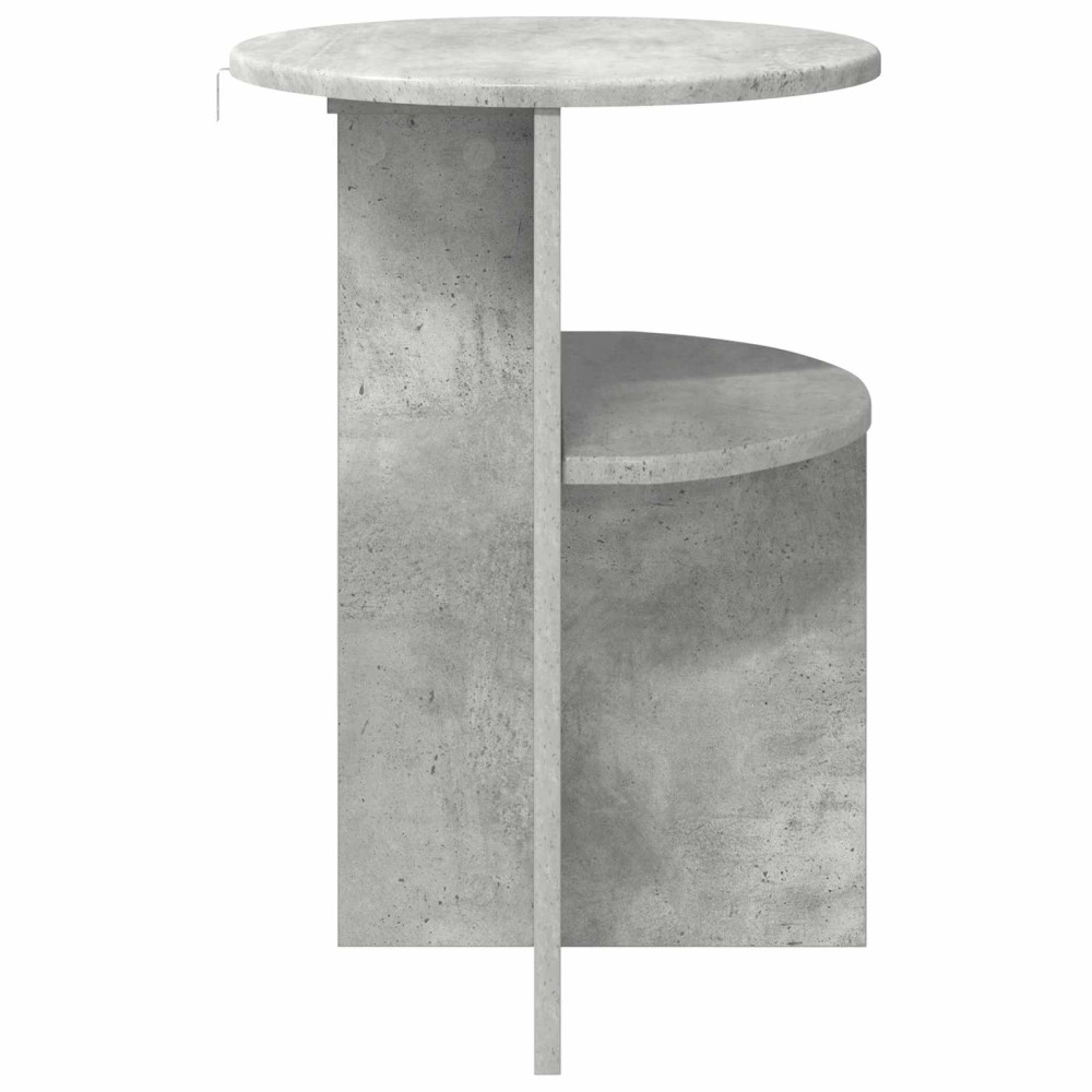 Produktbild för Sidobord med lagring Betonggrå Ø 39,5 x 55 cm Konstruerat trä