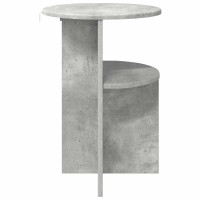 Produktbild för Sidobord med lagring Betonggrå Ø 39,5 x 55 cm Konstruerat trä