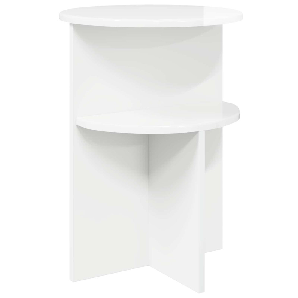 Produktbild för Sidobord Vit högglans Ø 39,5 x 55 cm Konstruerat trä