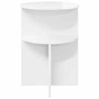 Produktbild för Sidobord Vit högglans Ø 39,5 x 55 cm Konstruerat trä