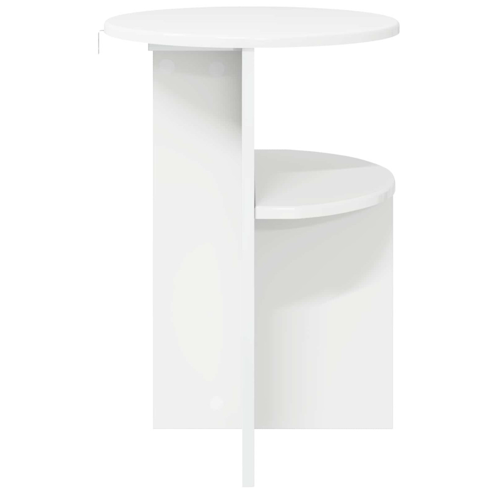 Produktbild för Sidobord Vit högglans Ø 39,5 x 55 cm Konstruerat trä