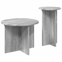 Produktbild för Sidobordsset med lagring 2 pcs Grå sonoma-ek Konstruerat trä