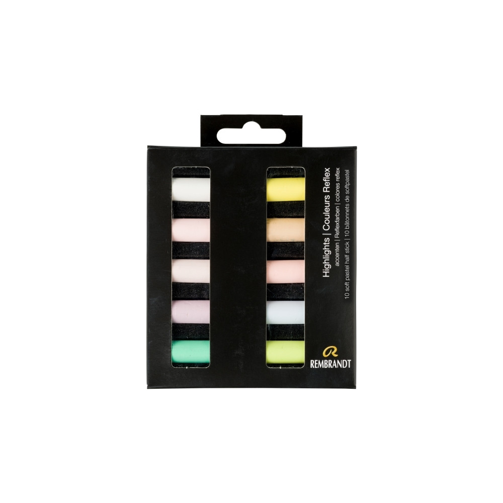 Produktbild för Rembrandt soft pastell set Highlights | 10 halvpastellkritor