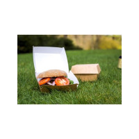 Produktbild för Antalis hamburgaremballage brun/vit 120x120x80 mm, 240 st./f...