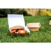 Produktbild för Antalis hamburgaremballage brun/vit 120x120x80 mm, 240 st./f...