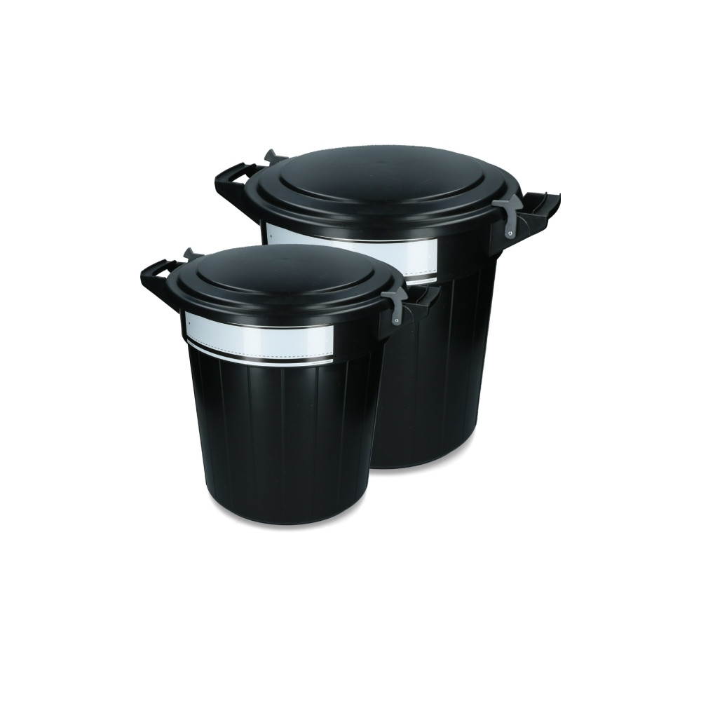 Produktbild för Sopkärl Oregon Storage bucket 80 l svart, lock, lås och märk...