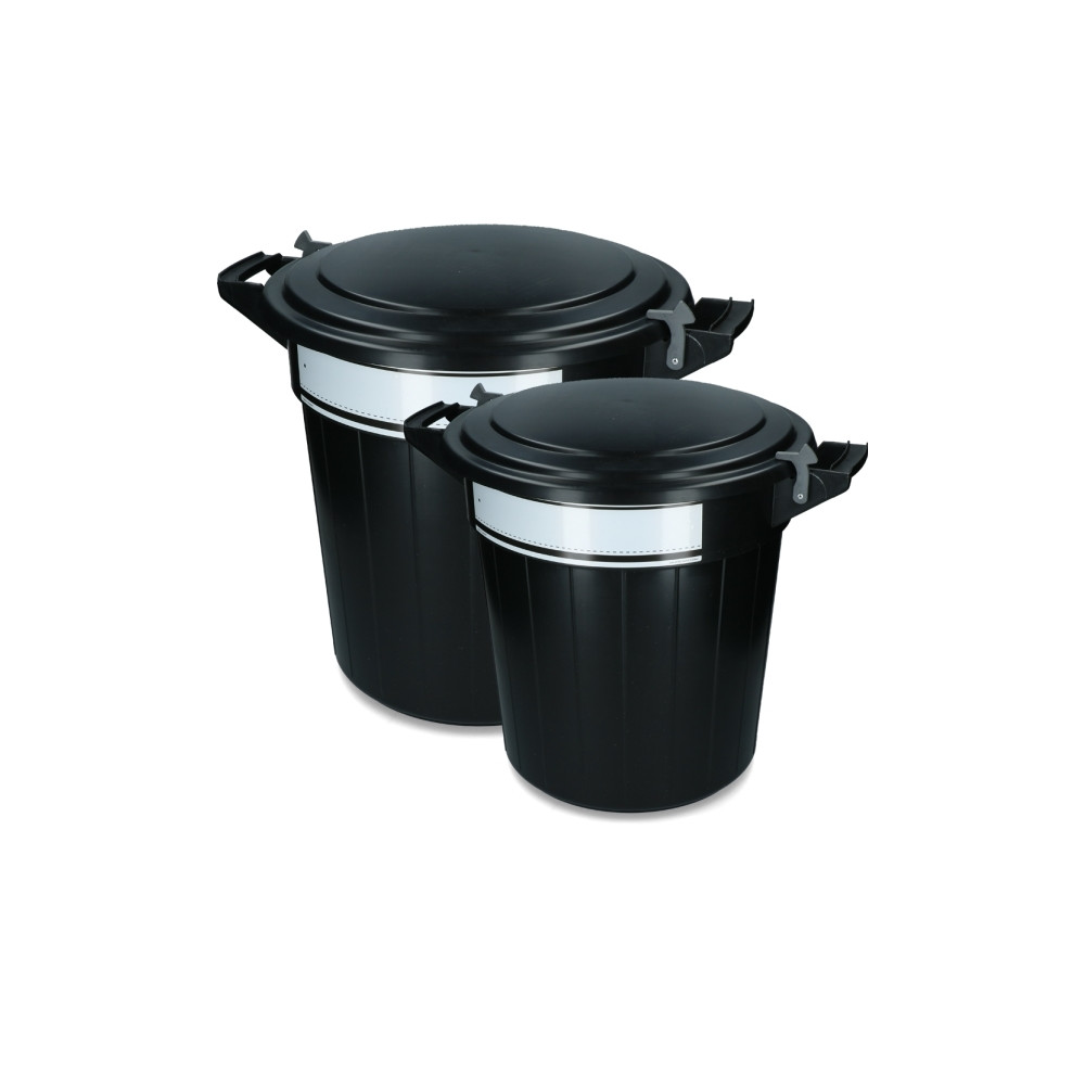 Produktbild för Sopkärl Oregon Storage bucket 80 l svart, lock, lås och märk...