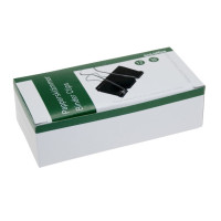 Produktbild för Stickn papperklämmor i stål svart bnt 30 mm foldback, 12 st/...