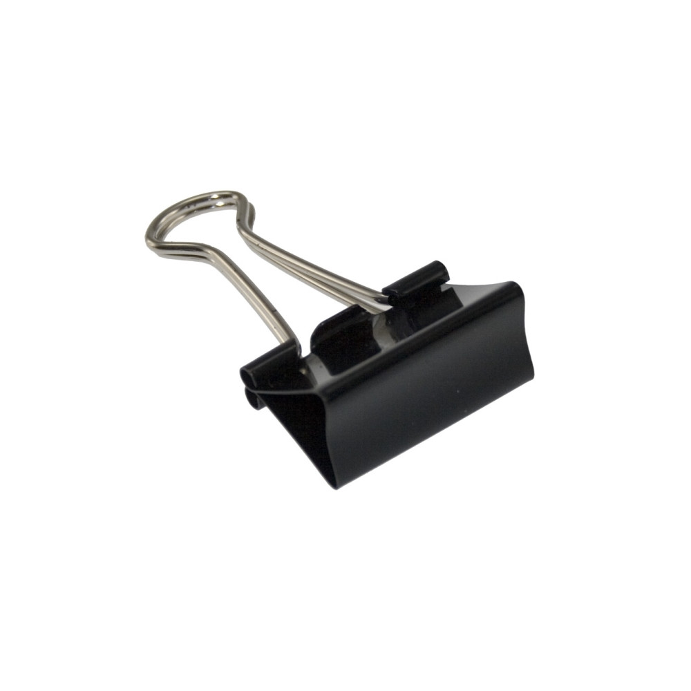 Produktbild för Stickn papperklämmor i stål svart bnt 30 mm foldback, 12 st/...
