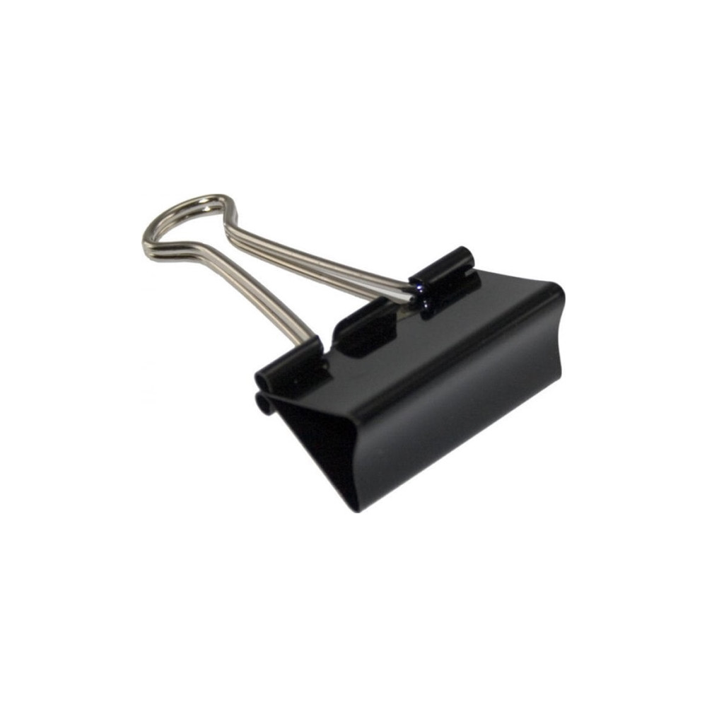 Produktbild för Stickn papperklämmor i stål svart bnt 30 mm foldback, 12 st/...