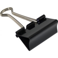 Produktbild för Stickn papperklämmor i stål svart bnt 30 mm foldback, 12 st/...
