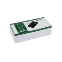 Produktbild för Stickn papperklämmor i stål svart bnt 30 mm foldback, 12 st/...